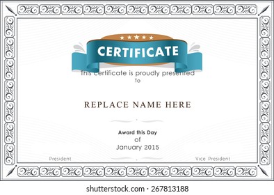 Certificate border, Certificate template. vector illustration