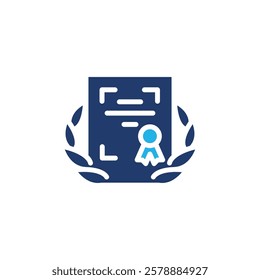 certificate with branches colored icon vector design good for web or mobile app