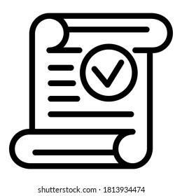 Certificate business paper icon. Outline certificate business paper vector icon for web design isolated on white background