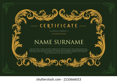 Certificate Calligraphy Elegant Borders Ornate Frame