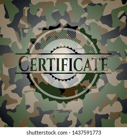 Certificate camo emblem. Vector Illustration. Detailed.