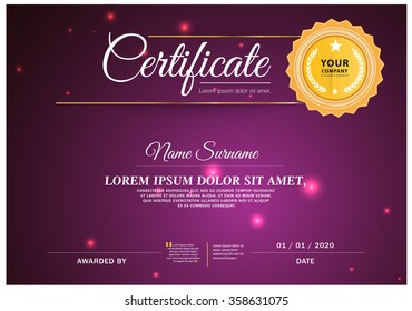 Certificate Card, Vector certificate template.