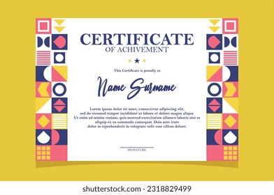 certificate card vector template, geometric card style