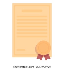 vector de caricatura de icono de clase de certificado. Regalo de premio. Marco moderno