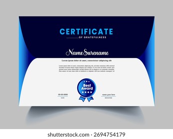 Certificado Diseño de Plantilla de diseño exclusivo limpio