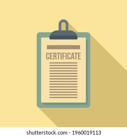 Symbol für die Zwischenablage des Zertifikats. Flache Illustration der Certificate-Zwischenablage, Vektorsymbol für Webdesign