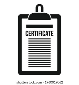 Certificate clipboard icon. Simple illustration of Certificate clipboard vector icon for web design isolated on white background