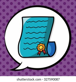 Certificate color doodle, speech bubble