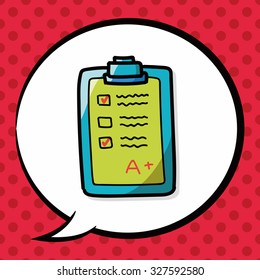 Certificate color doodle, speech bubble