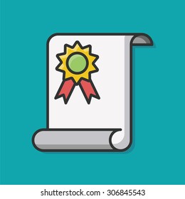 Certificate color line icon