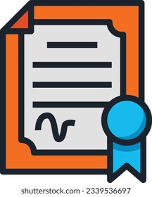Farbzeilensymbol für Zertifikate - Einzelsymbol, Vektorgrafik