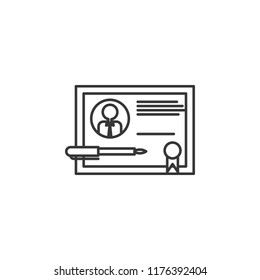 certificate colored icon. Element of business for mobile concept and web apps icon. Thin line icon for website design and development, app development. Premium icon