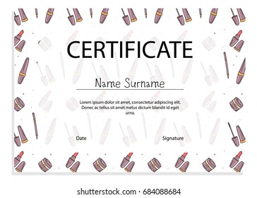 Certificate with colorful beauty/fashion pattern