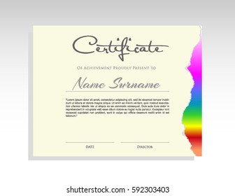 Certificate colorfully