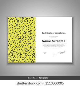 Certificate of completion - appreciation, achievement, graduation, diploma or award. Stock vector