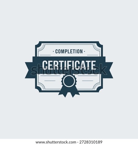 Certificate of completion award icon