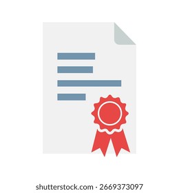 Certificate of Completion and Award Ribbon Vector Illustration.