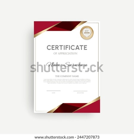 Certificate of completion design. Certificate of achievement, education, award, scholarship, bachelor degree, diploma.