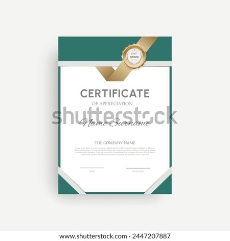 Certificate of completion design. Certificate of achievement, education, award, scholarship, bachelor degree, diploma.