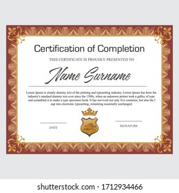 certificate of completion design vector template