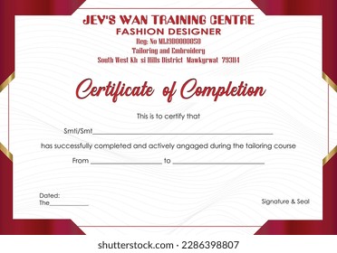 Certificate of Completion Golden with Maroon