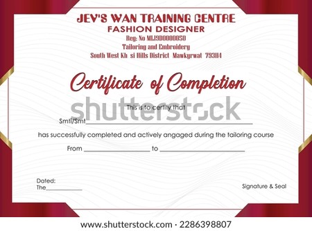 Certificate of Completion Golden with Maroon