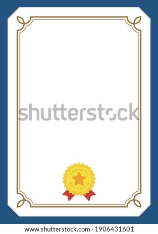 Certificate of completion, graduation certificate gold leaf certificate frame background illustration