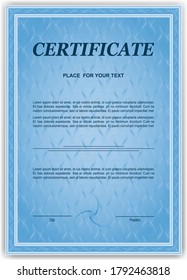 Certificate Completion Template Guilloche Pattern Watermarks Stock ...