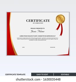 Certificate of Completion template, Honor successful completion of a project, class, or training program.