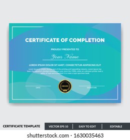 Certificate of Completion template, Honor successful completion of a project, class, or training program.