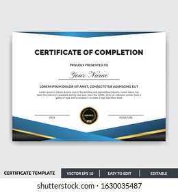 Certificate of Completion template, Honor successful completion of a project, class, or training program.