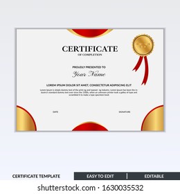 Certificate of Completion template, Honor successful completion of a project, class, or training program.