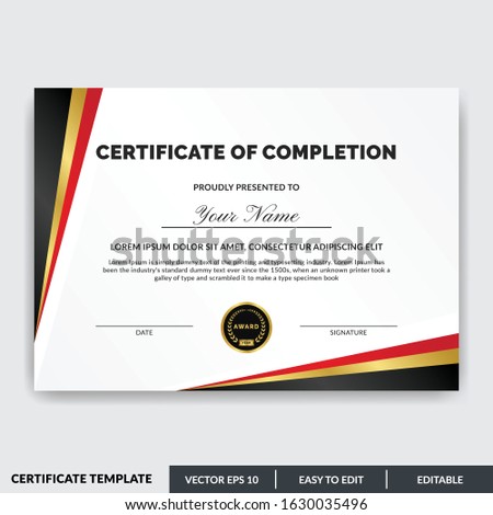 Certificate of Completion template, Honor successful completion of a project, class, or training program.