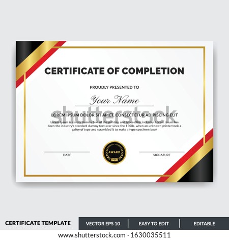 Certificate of Completion template, Honor successful completion of a project, class, or training program.