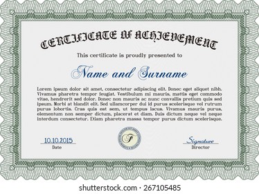 Certificate of completion template. Vector