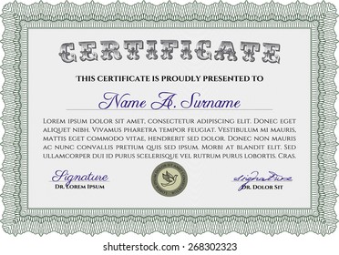 Certificate of completion template. Vector