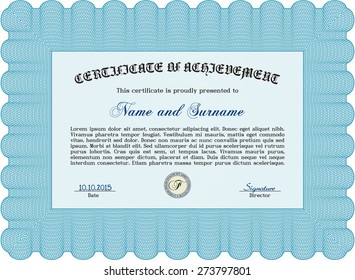 Certificate of completion template. Vector