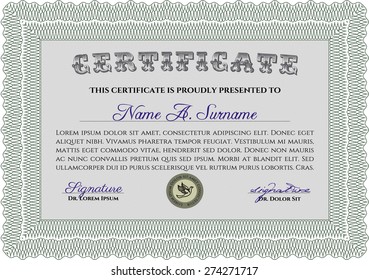 Certificate of completion template. Vector