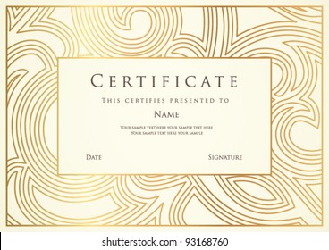 Certificate of completion template. Vector