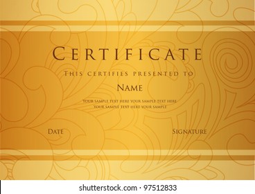 Certificate of completion template. Vector