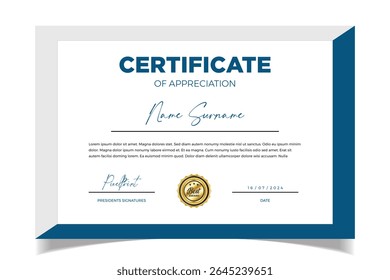 certificate of completion template vector Isolated.
