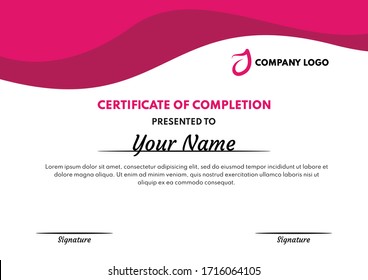 Certificate Of Completion Template For Your Business, Event Or Conference Needs. Just Change The Title, It Can Be Any Certificate Template Such As Award, Deposit, Insurance, Settlement, Etc. Flexible 