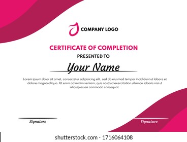 Certificate Of Completion Template For Your Business, Event Or Conference Needs. Just Change The Title, It Can Be Any Certificate Template Such As Award, Deposit, Insurance, Settlement, Etc. Flexible 