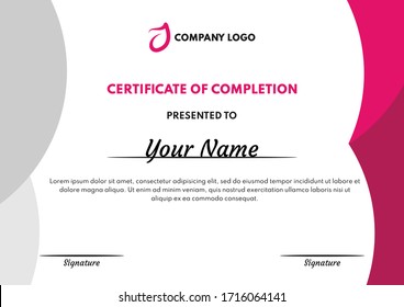 Certificate Completion Template Your Business Event Stock Vector ...