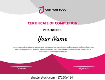 Certificate Of Completion Template For Your Business, Event Or Conference Needs. Just Change The Title, It Can Be Any Certificate Template Such As Award, Deposit, Insurance, Settlement, Etc. Flexible 