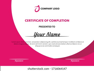 Certificate Of Completion Template For Your Business, Event Or Conference Needs. Just Change The Title, It Can Be Any Certificate Template Such As Award, Deposit, Insurance, Settlement, Etc. Flexible 