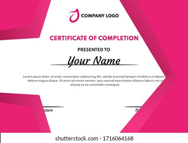 Certificate of completion template for your business, event or conference needs. Just change the title, it can be any certificate template such as award, deposit, insurance, settlement, etc. Flexible 
