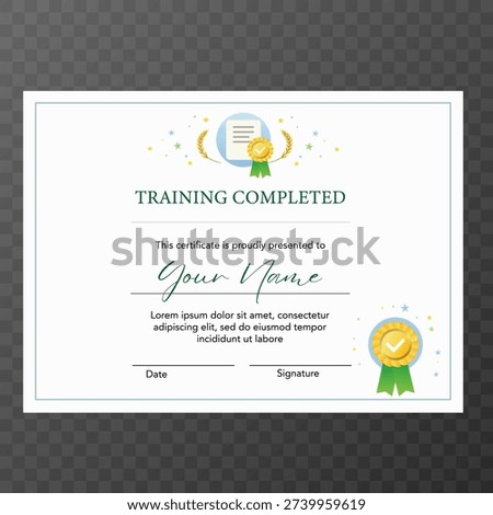 Certificate of completion template.vector illustration