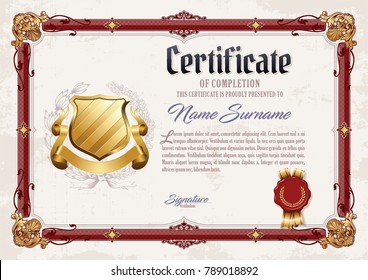 Certificate of Completion Vintage Frame