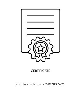 certificate concept line icon. Simple element illustration. certificate concept outline symbol design.